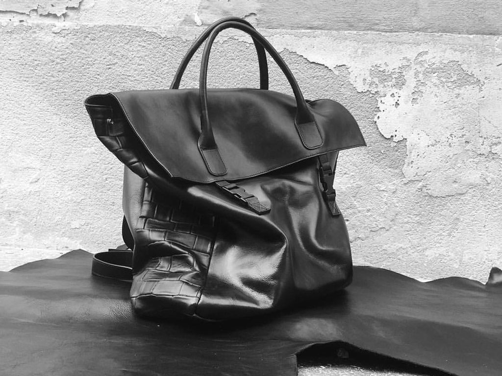 KD Black Patent Leather Embossed Genuine Leather Clutch Handbag