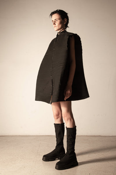 Shop Emerging Conceptual Dark Fashion Womenswear Brand DZHUS Thesaurus Collection Black Value Transformable Dress / Cape at Erebus