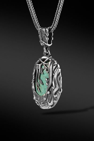 Shop Artisan Jewellery Brand Helios Sterling Silver with Turquoise Kaieteur Pendant at Erebus