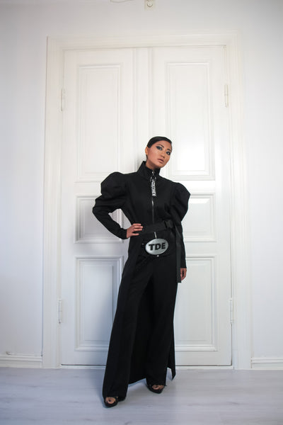 Shop Emerging Contemporary Urban Conscious Womenswear Brand Too Damn Expensive Black Puff Jacket Top at Erebus