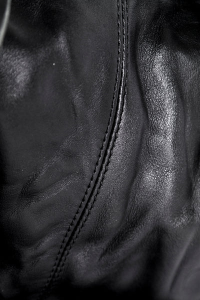 Shop Emerging Slow Fashion Avant-garde Artisan Leather Brand Gegenüber Black Aktenmappe Large Shoulder Bag at Erebus