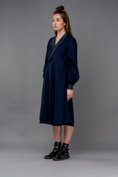 Shop Emerging Dark Conceptual Brand Anagenesis Indigo Kimono Jacket at Erebus