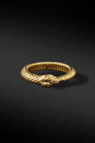 Shop Artisan Jewellery Brand Helios 18kt Gold Plated Copper Ana Serpent Ring at Erebus