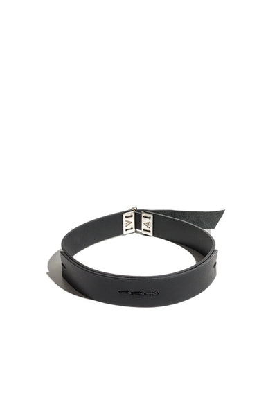 Shop emerging slow fashion accessory brand Aumorfia IASIS Collection Black Leather Peihees Choker Necklace at Erebus