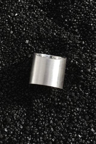 Shop Emerging Minimalist Avant-garde Jewellery Brand B KREB Silver RIV Ring at Erebus