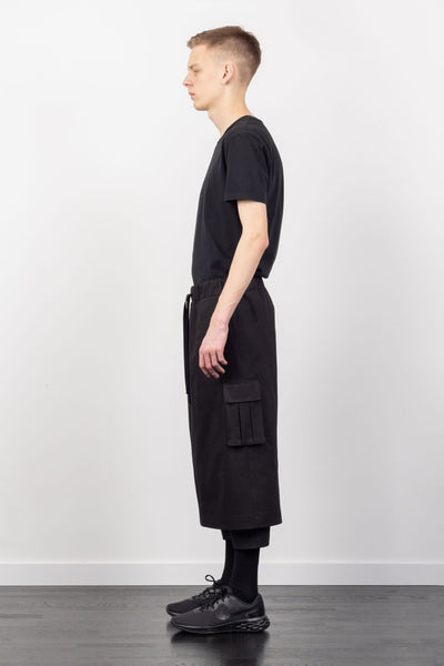 Shop Emerging Alternative Fashion Unisex Street Brand Monochrome AW22 Black Denim Skirt Pant Combo at Erebus