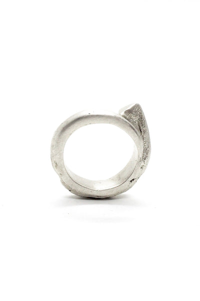 Shop Emerging Slow Fashion Avant-garde Jewellery Brand OSS Haus Broken Dreams Collection White Silver Pyramid Dream Ring at Erebus