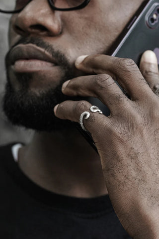Shop Artisan Jewellery Brand Helios Sterling Silver Tentacles Ring at Erebus