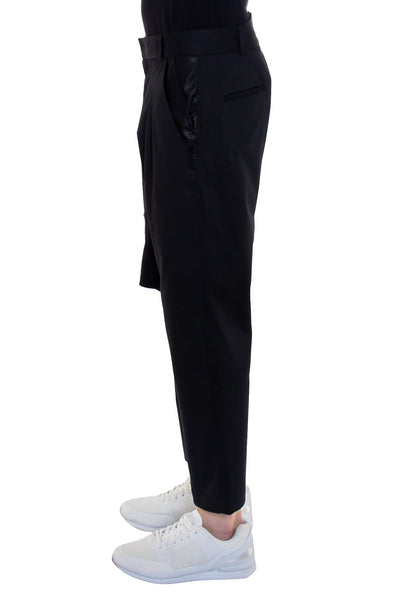 Shop Emerging Brand Monochrome Unisex Black Gusset Trousers at Erebus
