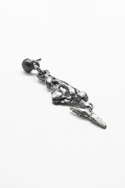 Shop Emerging Slow Fashion Avant-garde Jewellery Brand OSS Haus Broken Dreams Collection Oxidised Silver One of a Kind Mewotojite Earring #2 at Erebus