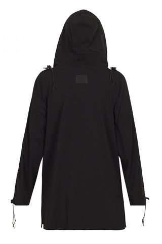 Shop Emerging Unisex Street Brand Monochrome Black Cotton Jersey Hooded Kimono Shirt at Erebus