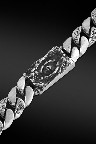 Shop Artisan Jewellery Brand Helios Caiman Black Bracelet at Erebus