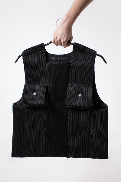 Shop Emerging Conceptual Dark Fashion Womenswear Brand DZHUS Pseudo AW22 Collection Black Illusion Transformable Top / Bag at Erebus