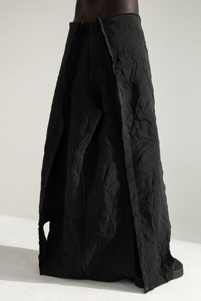 Shop Emerging Conceptual Dark Fashion Womenswear Brand DZHUS Transit Collection Black Escape Transformable Skirt / Dress / Waistcoat / Trousers at Erebus
