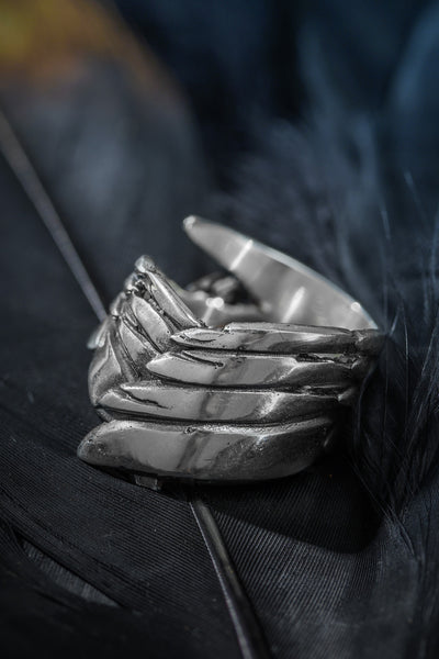 Shop Artisan Jewellery Brand Helios Sterling Silver Freedom Winged Ring at Erebus