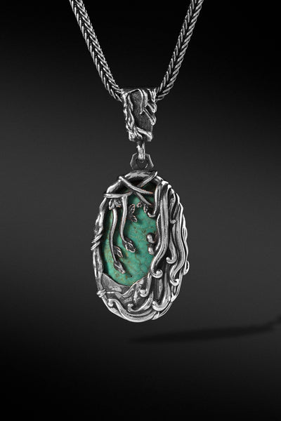 Shop Artisan Jewellery Brand Helios Sterling Silver with Turquoise Kaieteur Pendant at Erebus