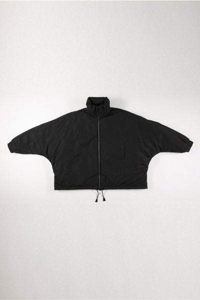 Shop Conscious Contemporary Brand Zsigmond Core Collection Black Recycled Polyester Heavy Bat Coat at Erebus