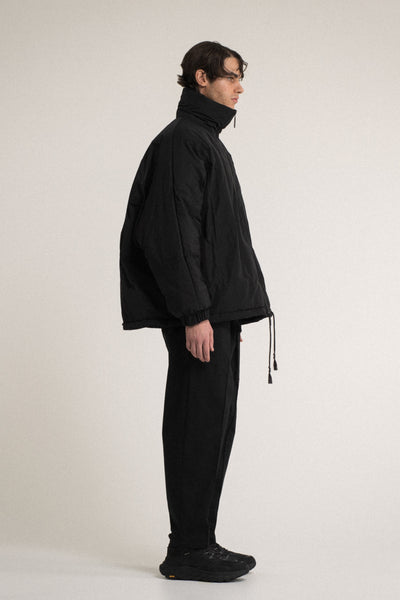 Shop Conscious Contemporary Brand Zsigmond Core Collection Black Recycled Polyester Heavy Bat Coat at Erebus