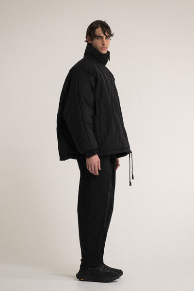 Shop Conscious Contemporary Brand Zsigmond Core Collection Black Recycled Polyester Light Bat Coat at Erebus