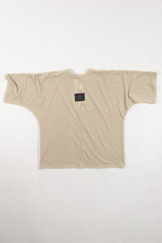 Shop Conscious Contemporary Brand Zsigmond Core Collection Beige Organic Cotton Bat T-Shirt at Erebus