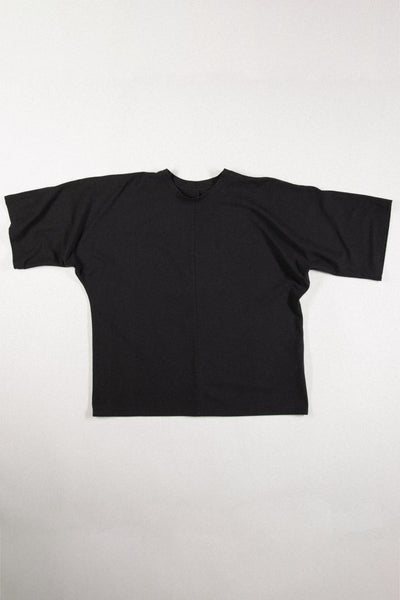 Shop Conscious Contemporary Brand Zsigmond Core Collection Black Organic Cotton Bat T-Shirt at Erebus