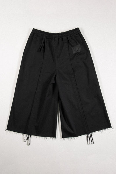 Shop Conscious Contemporary Brand Zsigmond Core Collection Black Organic Cotton Low Crotch Culotte Pants at Erebus