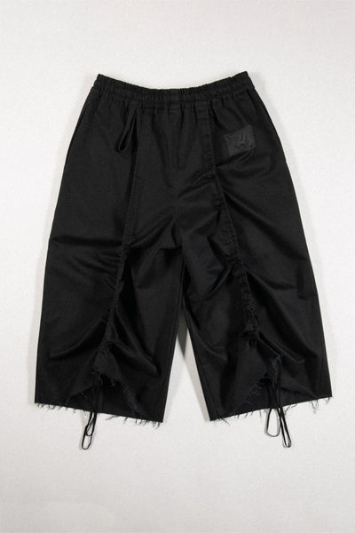 Shop Conscious Contemporary Brand Zsigmond Core Collection Black Organic Cotton Low Crotch Culotte Pants at Erebus