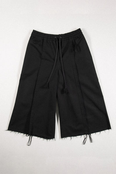 Shop Conscious Contemporary Brand Zsigmond Core Collection Black Organic Cotton Low Crotch Culotte Pants at Erebus