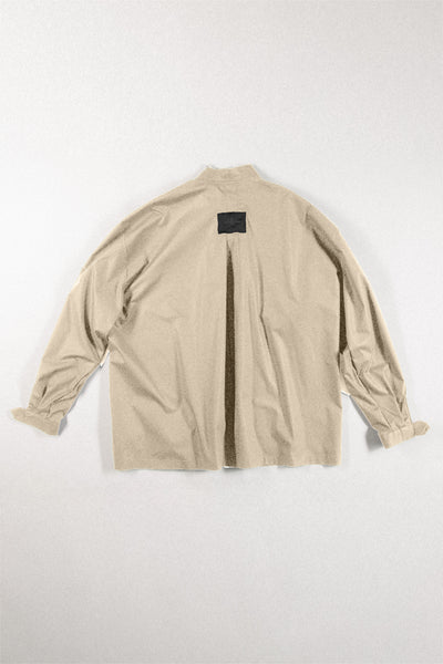 Shop Conscious Contemporary Brand Zsigmond Core Collection Beige Cotton Innate Long Sleeve Shirt at Erebus