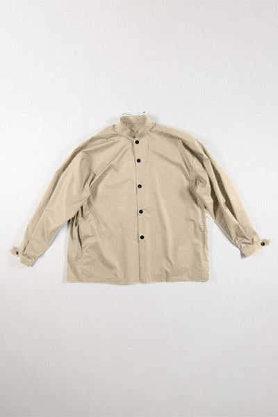 Shop Conscious Contemporary Brand Zsigmond Core Collection Beige Cotton Innate Long Sleeve Shirt at Erebus