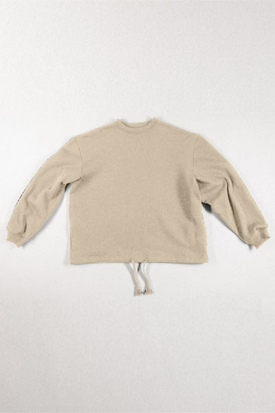 Shop Conscious Contemporary Brand Zsigmond Core Collection Beige Stretch Organic Cotton Core Jumper at Erebus