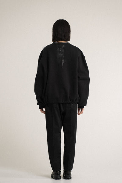 Shop Conscious Contemporary Brand Zsigmond Core Collection Black Stretch Organic Cotton Core Jumper at Erebus