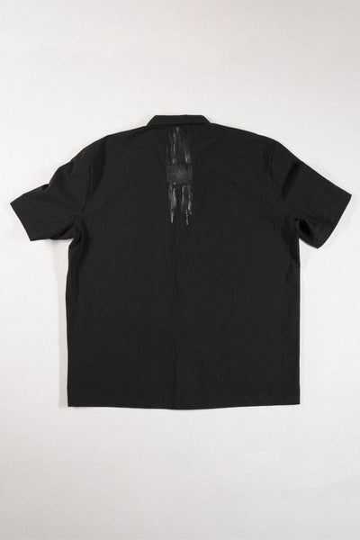 Shop Conscious Contemporary Brand Zsigmond Core Collection Black Organic Cotton Short Sleeve Shirt at Erebus