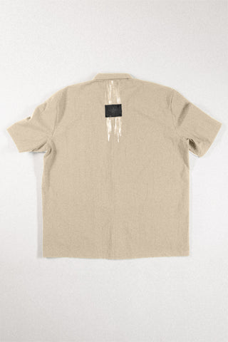 Shop Conscious Contemporary Brand Zsigmond Core Collection Beige Organic Cotton Short Sleeve Shirt at Erebus