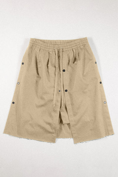 Shop Conscious Contemporary Brand Zsigmond Core Collection Beige Organic Cotton Skorts at Erebus