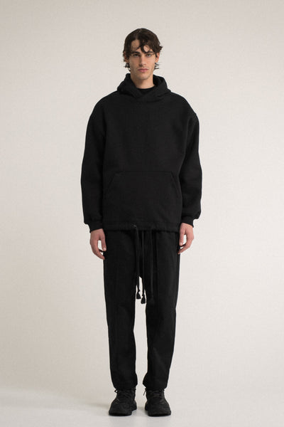 Shop Conscious Contemporary Brand Zsigmond Core Collection Black Stretch Organic Cotton Core Zsigmond Hoodie at Erebus