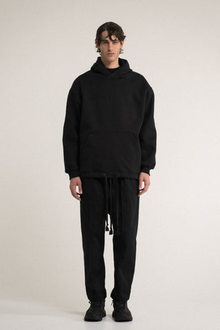 Shop Conscious Contemporary Brand Zsigmond Core Collection Black Stretch Organic Cotton Core Zsigmond Hoodie at Erebus