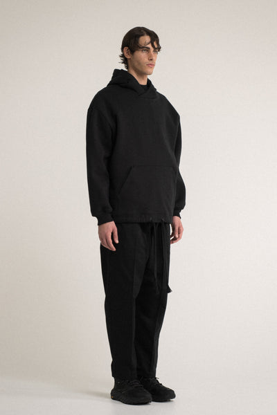 Shop Conscious Contemporary Brand Zsigmond Core Collection Black Stretch Organic Cotton Core Zsigmond Hoodie at Erebus