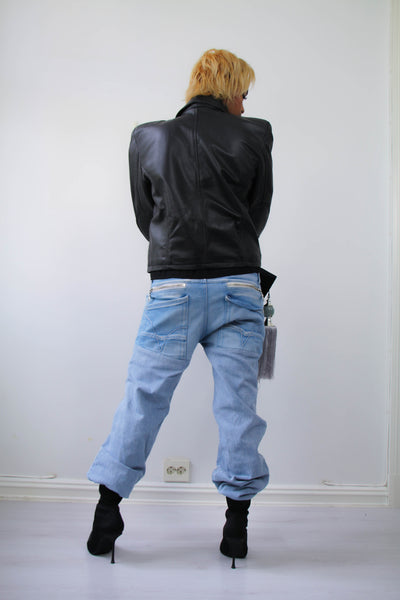 Shop Emerging Contemporary Urban Conscious Womenswear Brand Too Damn Expensive Black Sheepskin Leather Jacket at Erebus