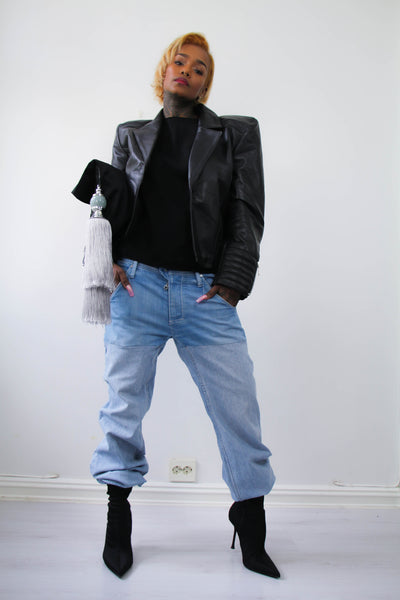 Shop Emerging Contemporary Urban Conscious Womenswear Brand Too Damn Expensive Black Sheepskin Leather Jacket at Erebus