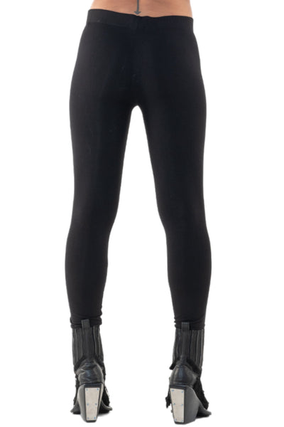 Shop Emerging Slow Fashion Genderless Alternative Avant-garde Designer Mark Baigent Annex Collection Fair Trade Black Biodegradable Ecovera Zena Leggings at Erebus