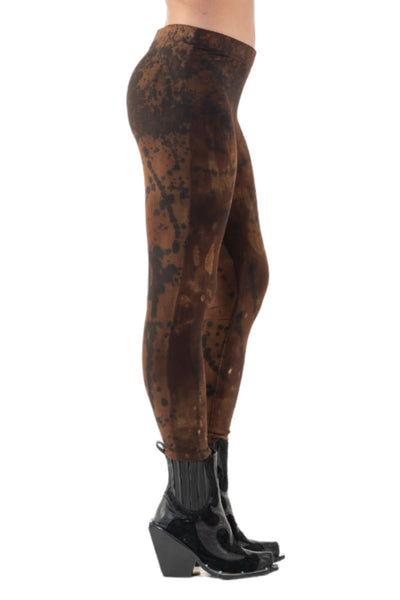 Shop Emerging Slow Fashion Genderless Alternative Avant-garde Designer Mark Baigent Annex Collection Fair Trade Signature Noda Brown Batik Biodegradable Ecovera Zena Leggings at Erebus