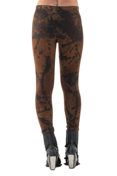 Shop Emerging Slow Fashion Genderless Alternative Avant-garde Designer Mark Baigent Annex Collection Fair Trade Signature Noda Brown Batik Biodegradable Ecovera Zena Leggings at Erebus