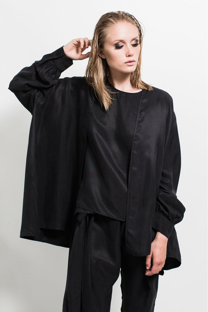 Shop Emerging Contemporary Womenswear brand Too Damn Expensive Reversible Shirt Jacket at Erebus