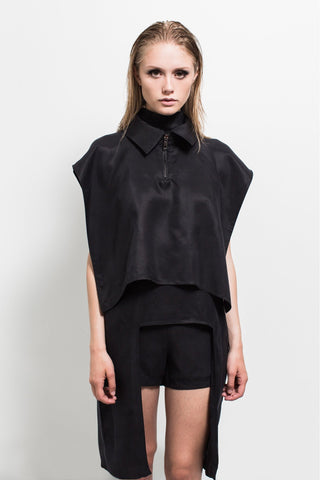 Shop Emerging Contemporary Womenswear brand Too Damn Expensive Asymmetric Poncho at Erebus