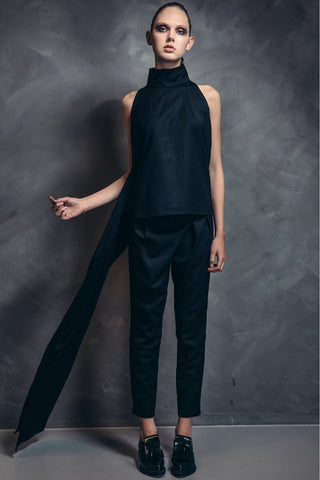 Shop Emerging Contemporary Womenswear brand Too Damn Expensive Wrap Front Trousers at Erebus