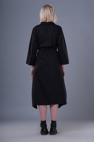 Shop Emerging Dark Conceptual Brand Anagenesis Black Long Strand Wrap Jacket at Erebus