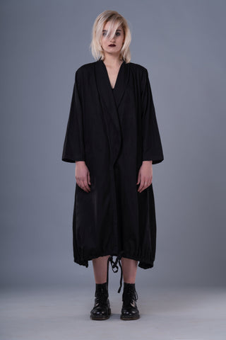 Shop Emerging Dark Conceptual Brand Anagenesis Long Black Ellipsoidal Jacket at Erebus