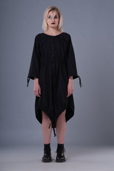 Shop Emerging Dark Conceptual Brand Anagenesis Black Braille Ellipsoidal Jacket Dress at Erebus