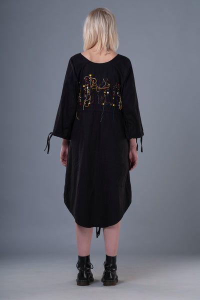 Shop Emerging Dark Conceptual Brand Anagenesis Black Braille Ellipsoidal Jacket Dress at Erebus